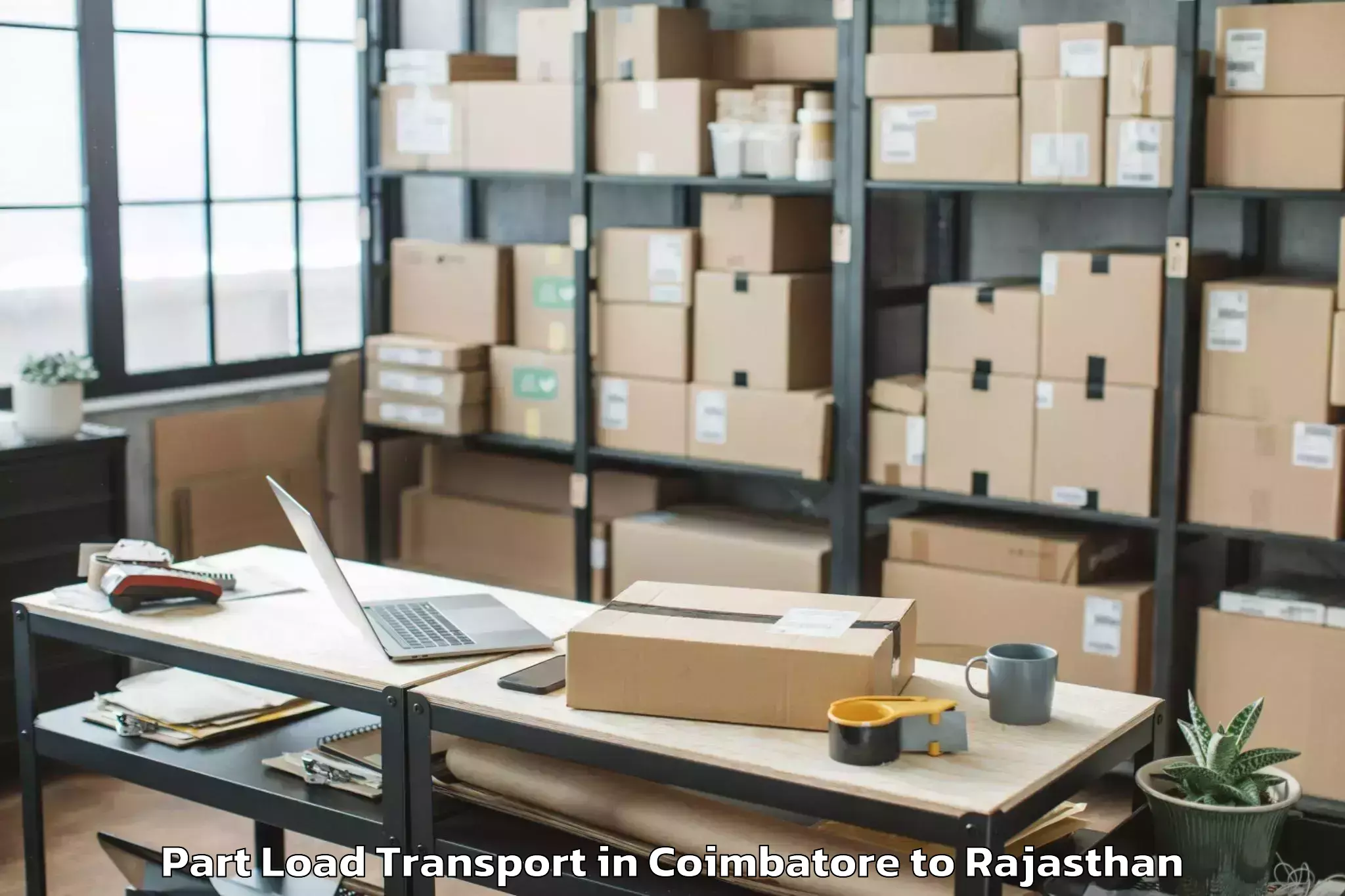 Book Coimbatore to Baswa Part Load Transport